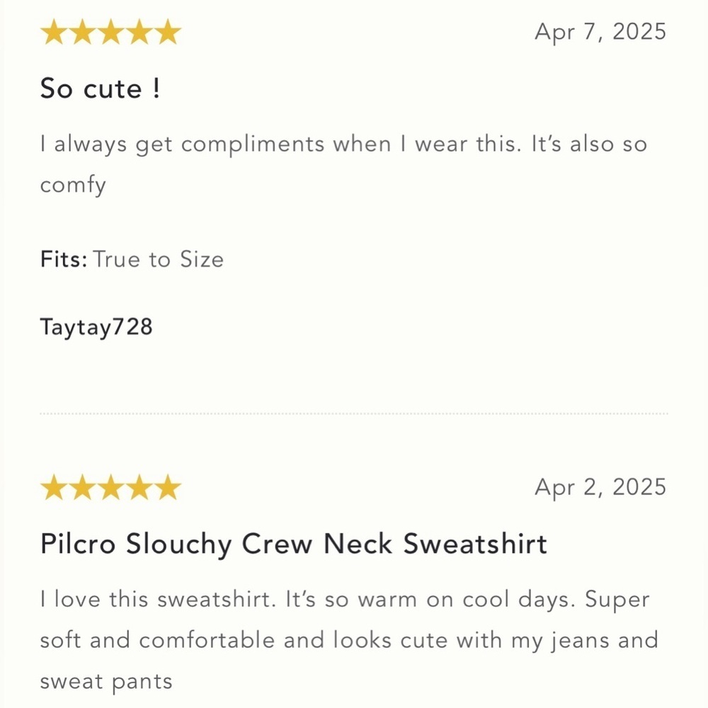 NWT Size L (P2P 26") - Pilcro Slouchy Crew-Neck Sweatshirt in Ivory (NWT US$ 98) - Picture 11 of 16